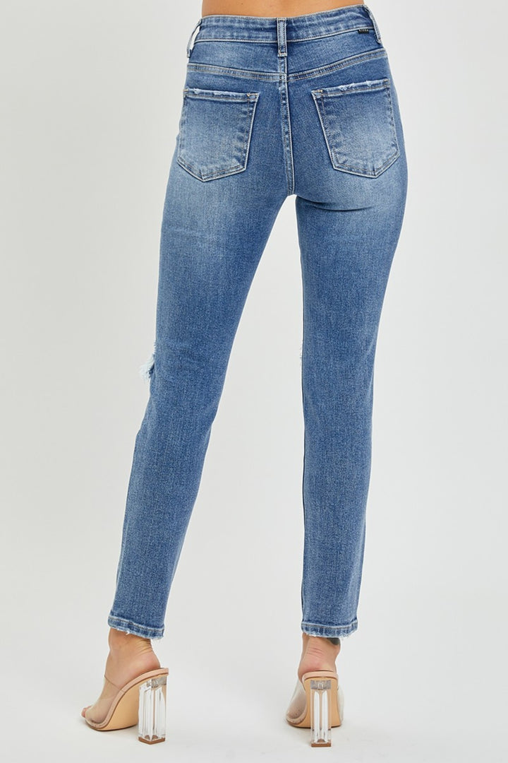 PRE-ORDER: Risen Full Size High Rise Knee Distressed Skinny Jeans