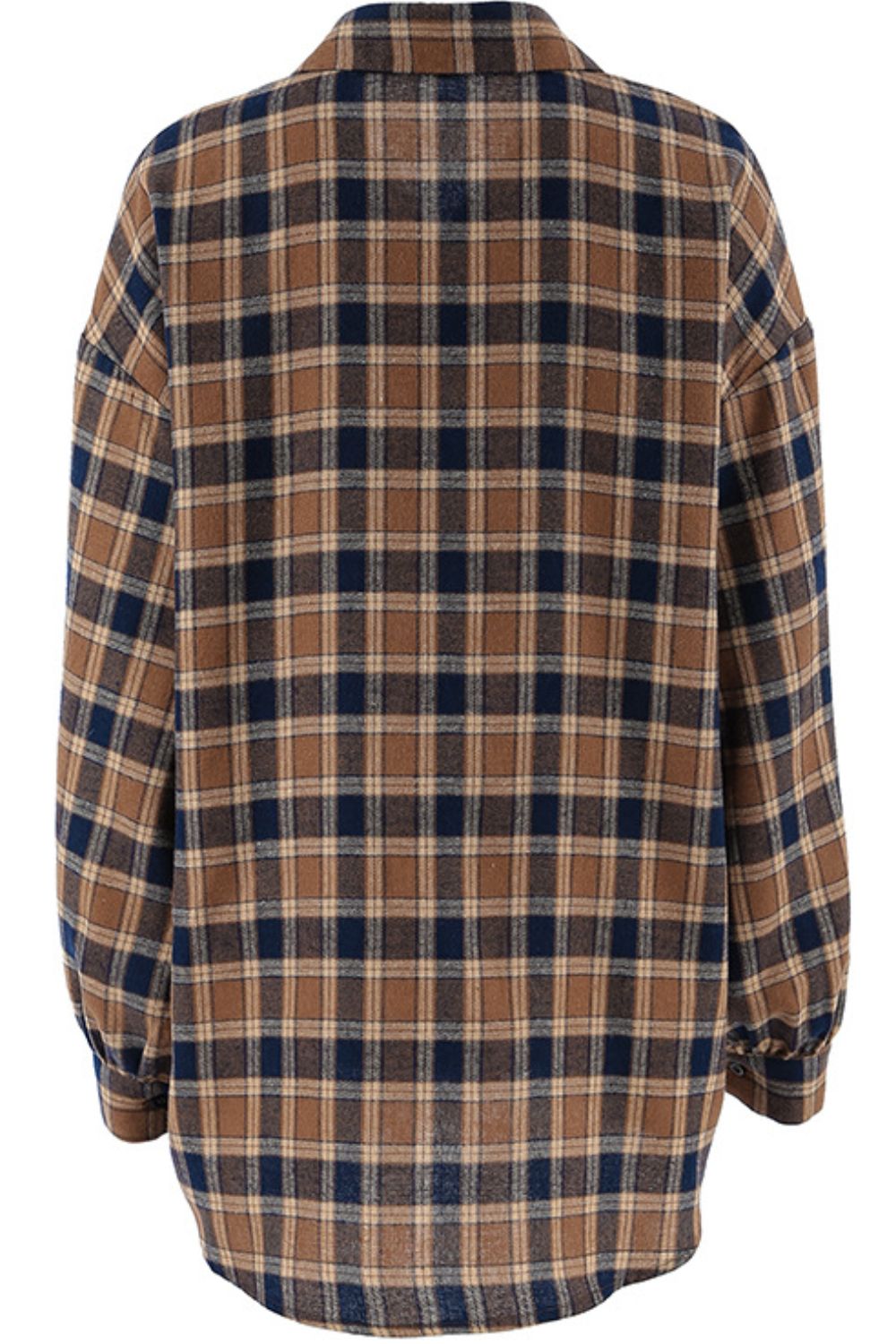 PRE-ORDER: Plaid Button Up Drop Shoulder Shacket