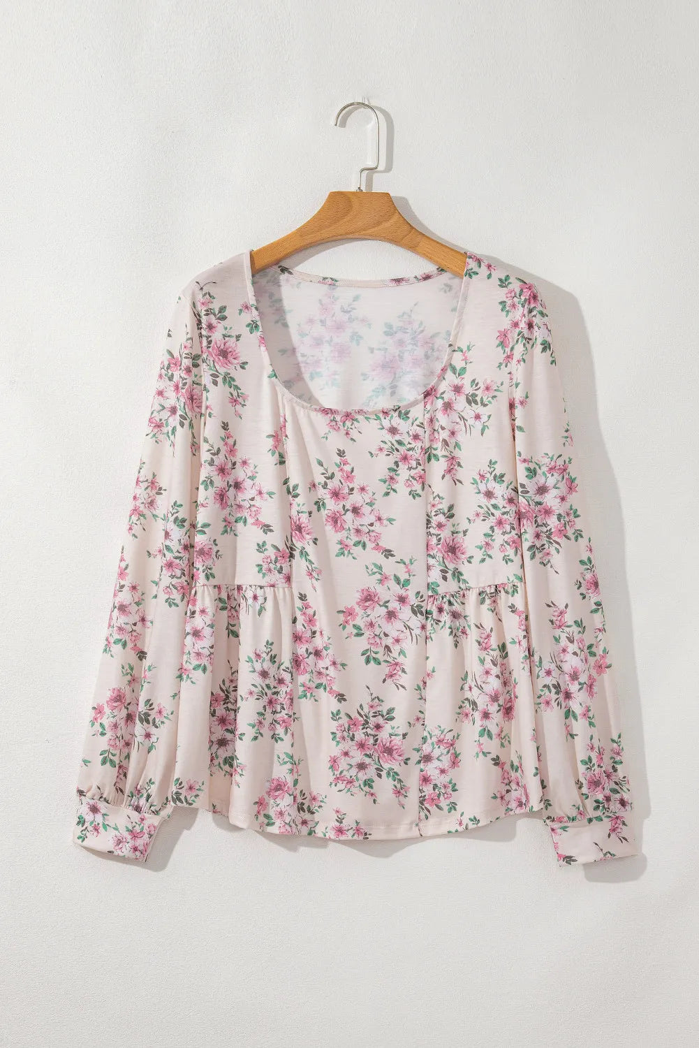 PRE-ORDER: Printed Square Neck Long Sleeve Blouse