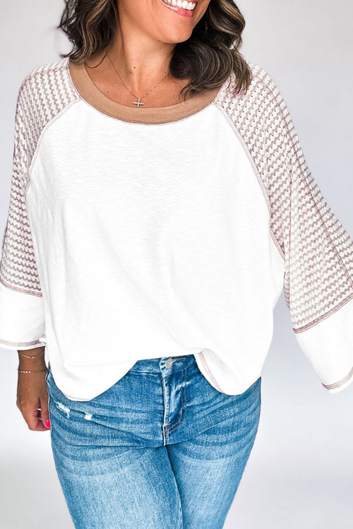 PRE-ORDER: Striped Round Neck Raglan Sleeve Top