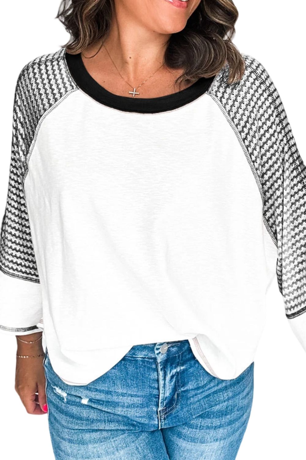 PRE-ORDER: Striped Round Neck Raglan Sleeve Top