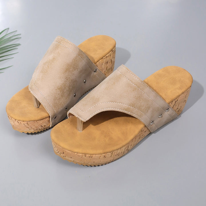 PRE-ORDER: PU Leather Wedge Sandals