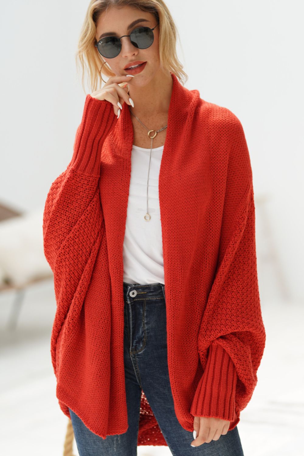 PRE-ORDER: Open Front Batwing Sleeve Cardigan