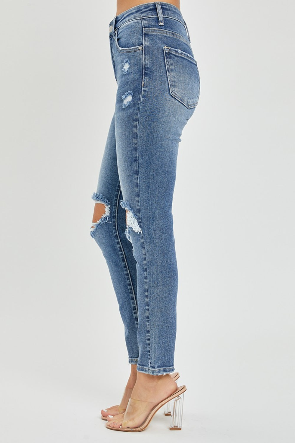 PRE-ORDER: Risen Full Size High Rise Knee Distressed Skinny Jeans