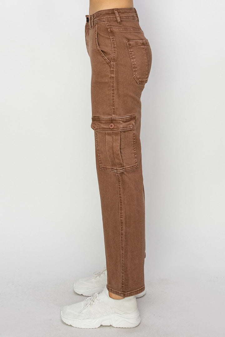 PRE-ORDER: Risen Full Size High Rise Cargo Jeans