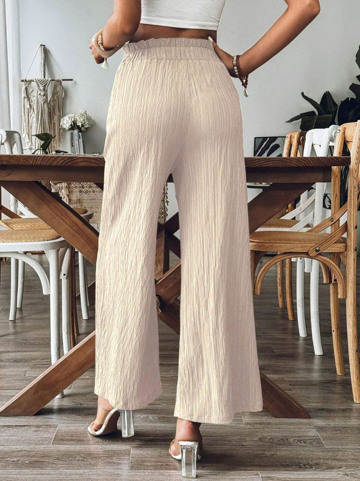 PRE-ORDER: Pocketed Elastic Waist Wide Leg Pants