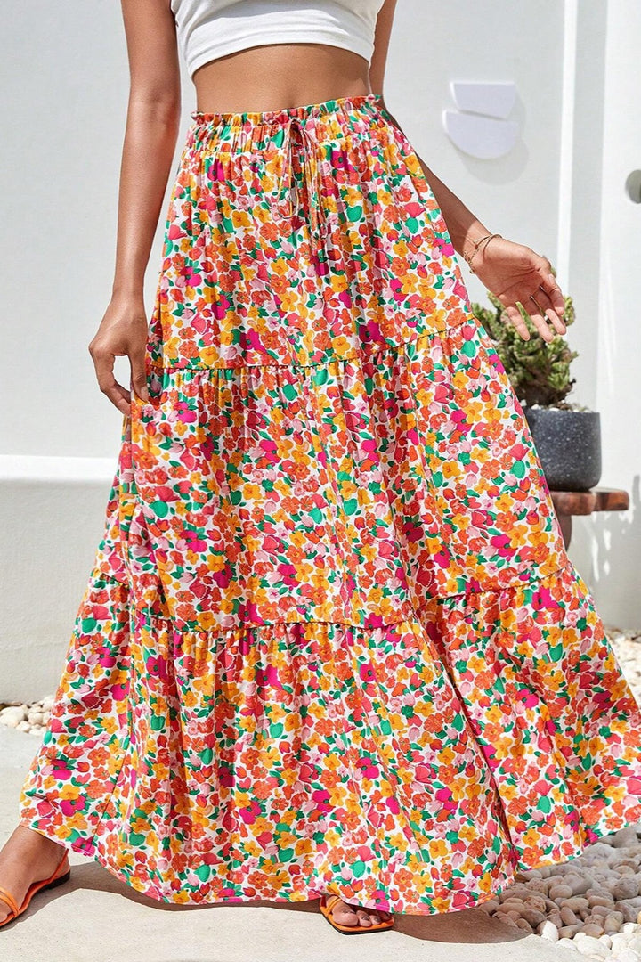 PRE-ORDER: Printed Elastic Waist Maxi Skirt