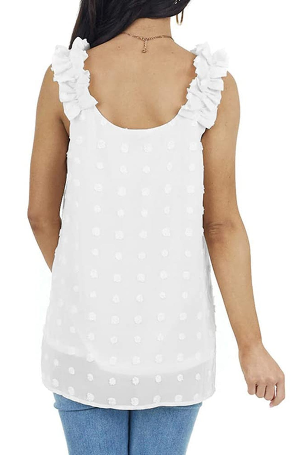 PRE-ORDER: Full Size Swiss Dot V-Neck Tank