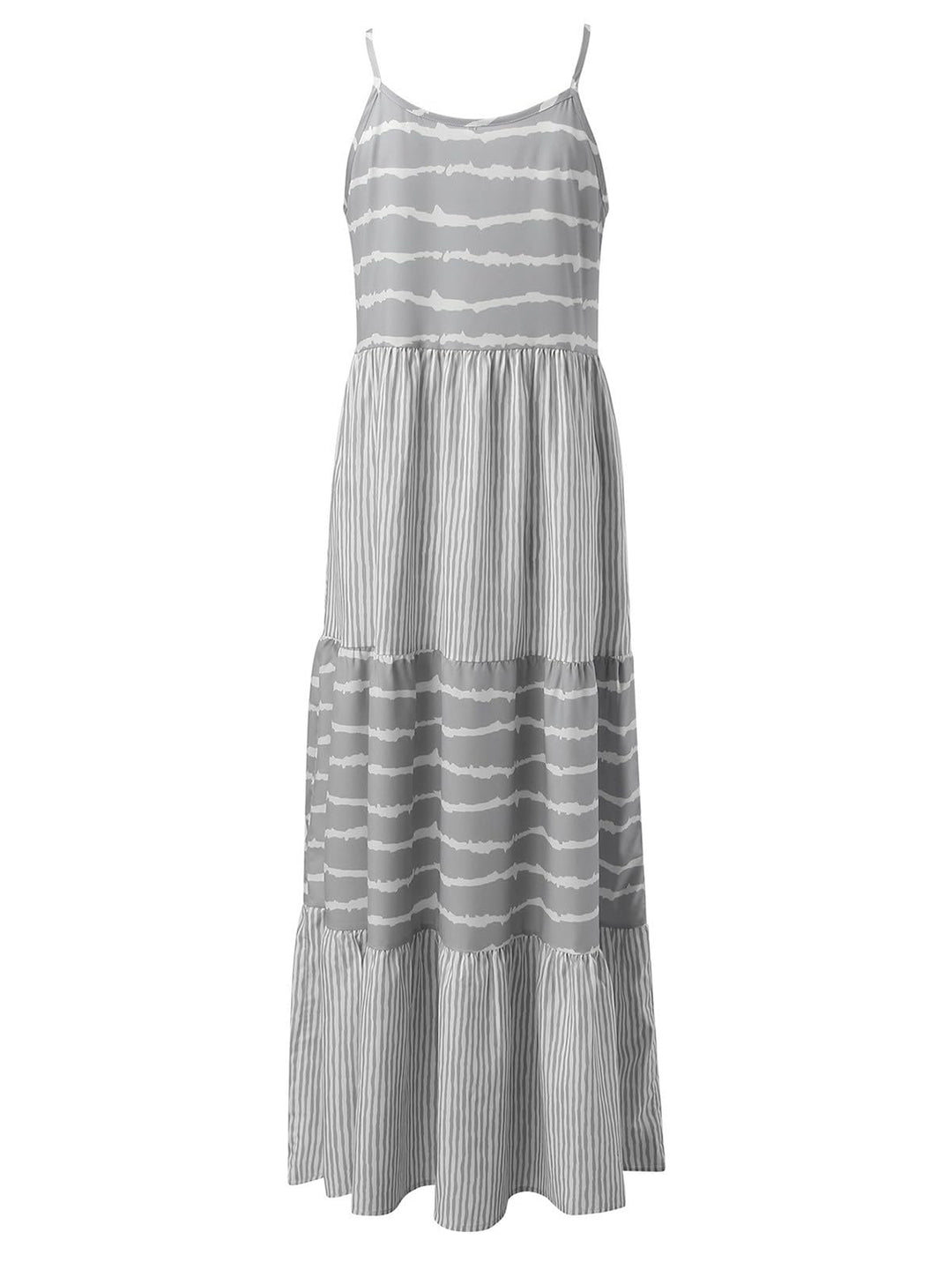 PRE-ORDER: Tiered Striped Sleeveless Cami Dress