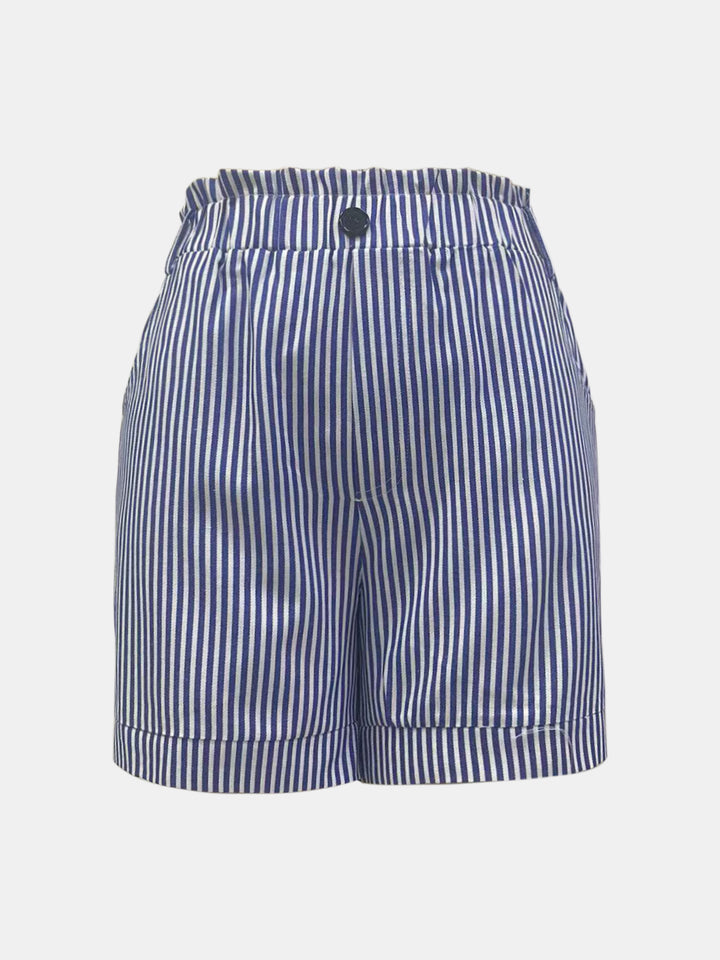 PRE-ORDER: Full Size High Waist Striped Shorts