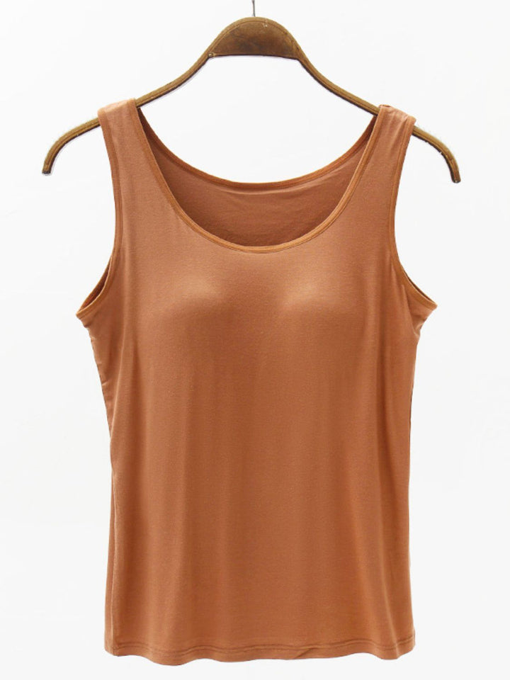 PRE-ORDER: Full Size Wide Strap Modal Tank with Bra