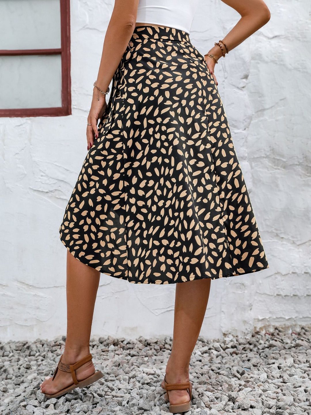 PRE-ORDER: Tied Slit Printed Skirt