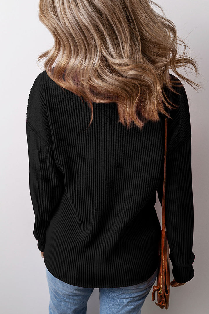 PRE-ORDER: Pocketed Round Neck Long Sleeve Top