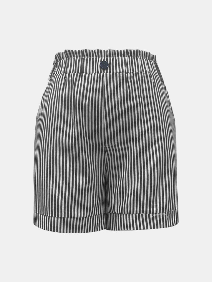 PRE-ORDER: Full Size High Waist Striped Shorts