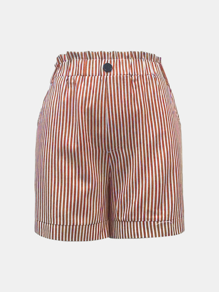 PRE-ORDER: Full Size High Waist Striped Shorts