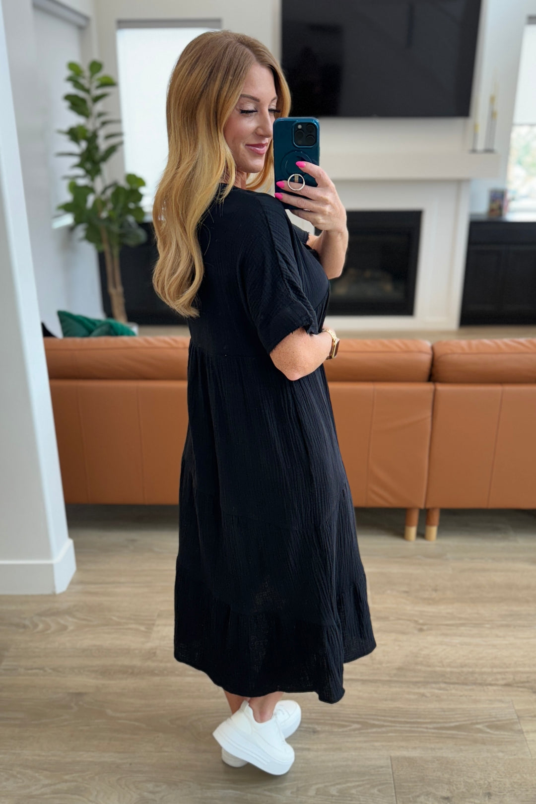 Always Learning Dolman Sleeve Dress in Black