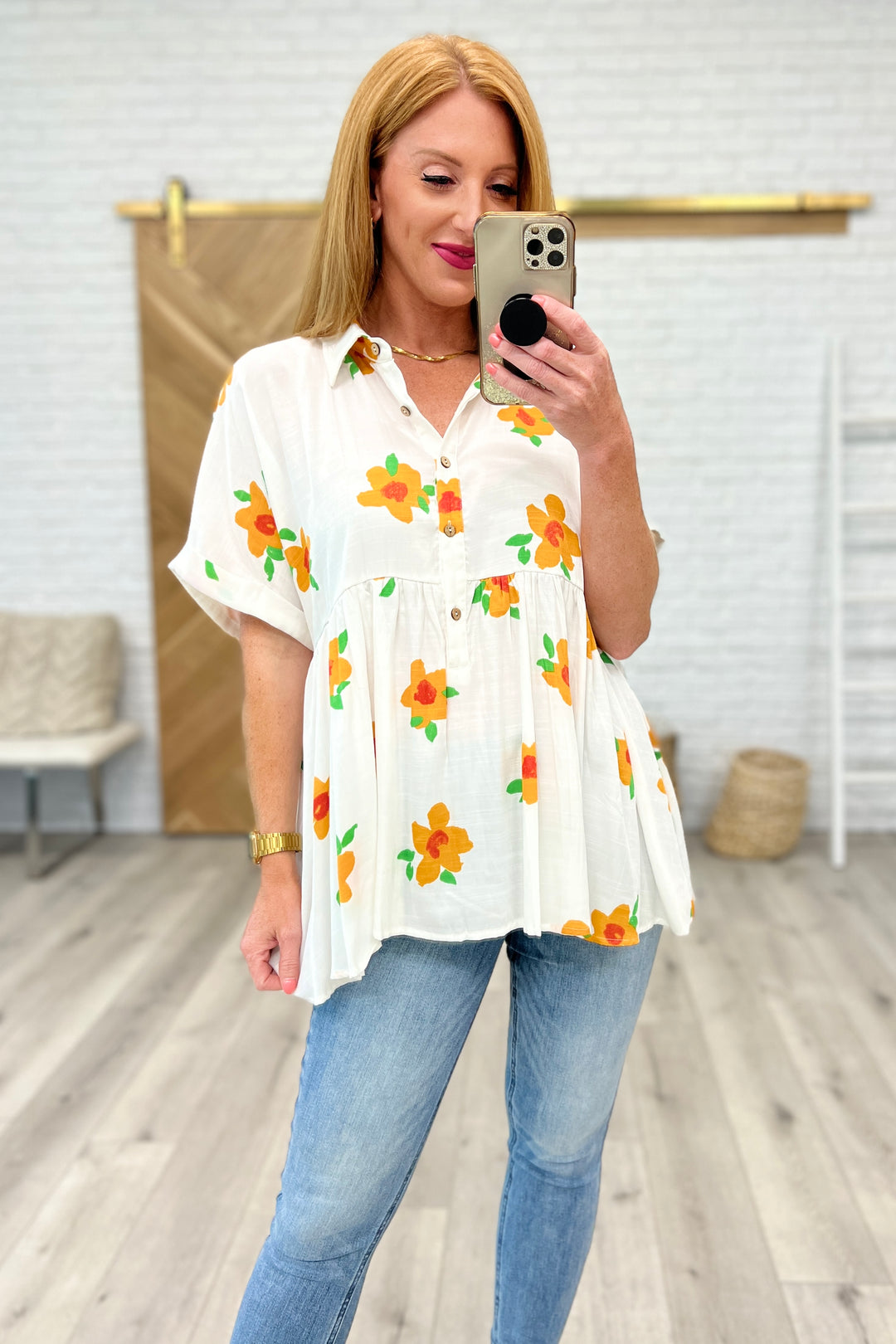 Blissed Out Button Up Babydoll Tunic
