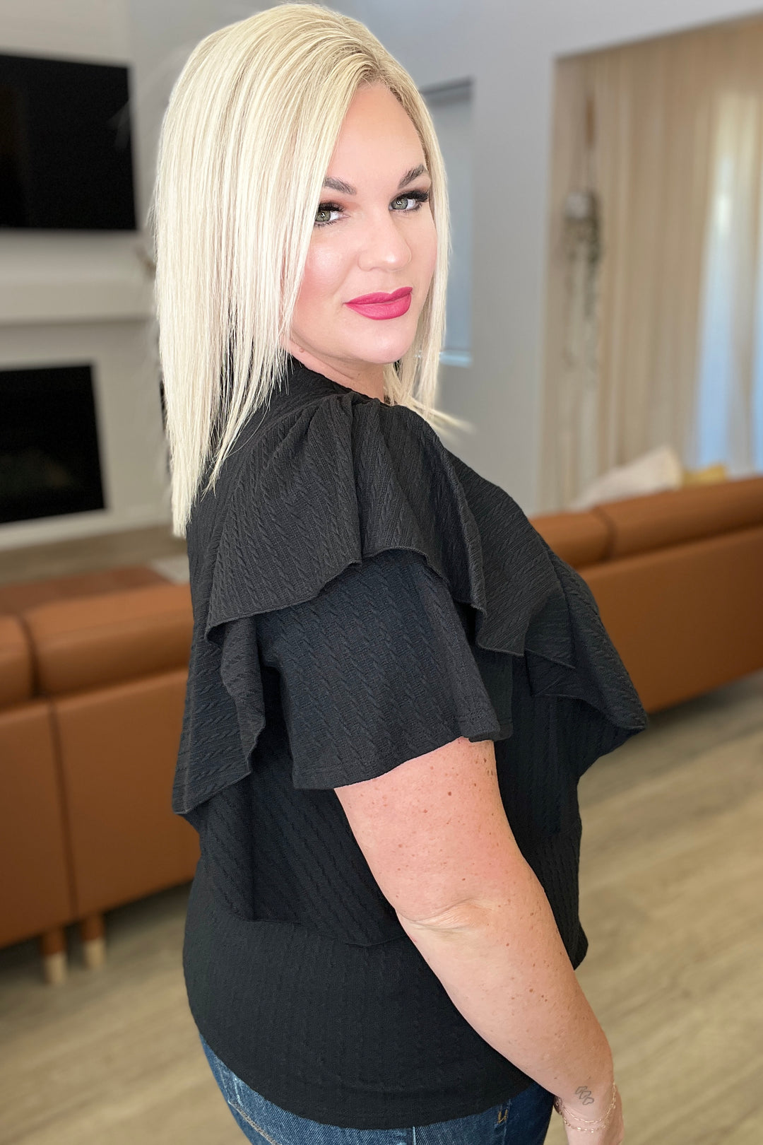 Don't Forget Me Ruffle Sleeve Top