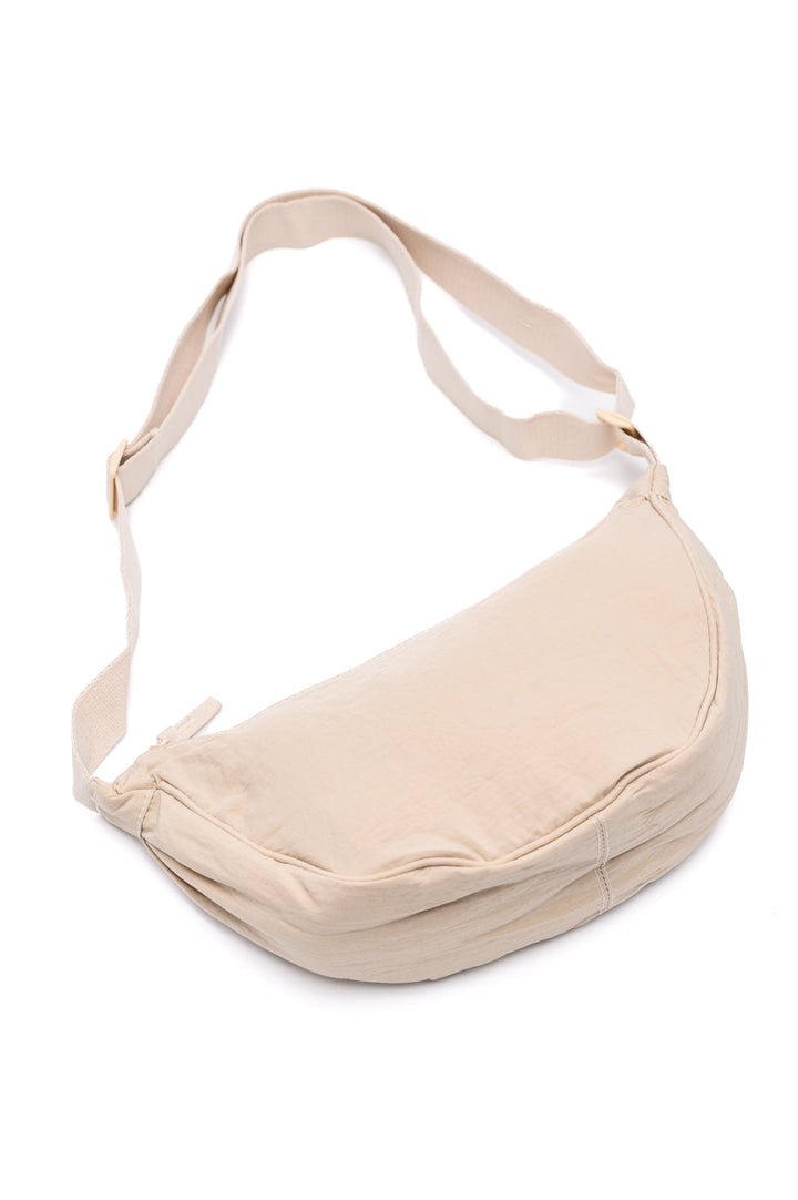 Essentially Everything Round Mini Crossbody Bag in Off White