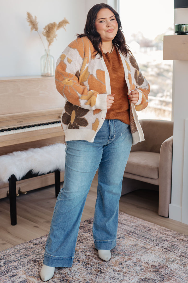 Lotta Love Knitted Sweater Top in Rust