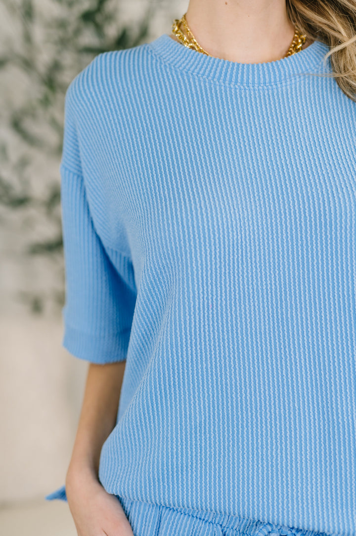 Fight the Feeling Top and Bottom Set in Sky Blue