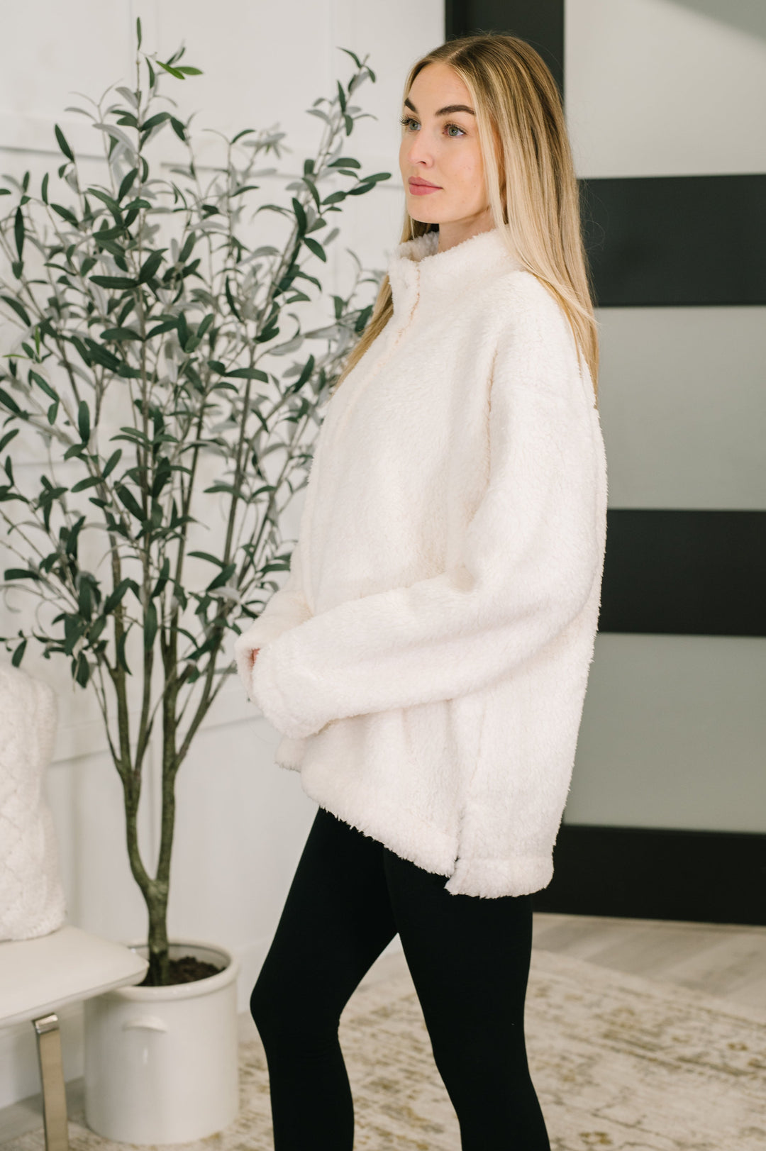 Fluffy Flurry Snap Button Pullover