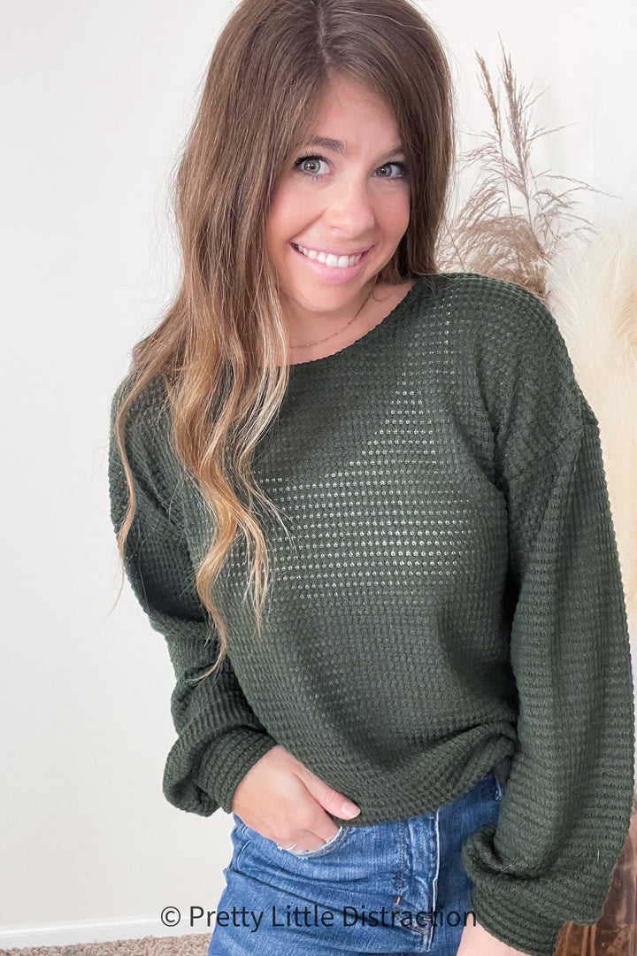 Don't Wiff It Waffle Knit Top