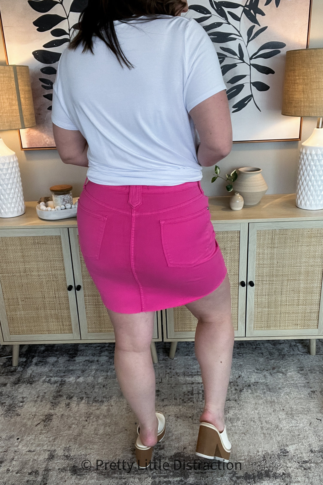 Maggie High Rise Skirt in Magenta