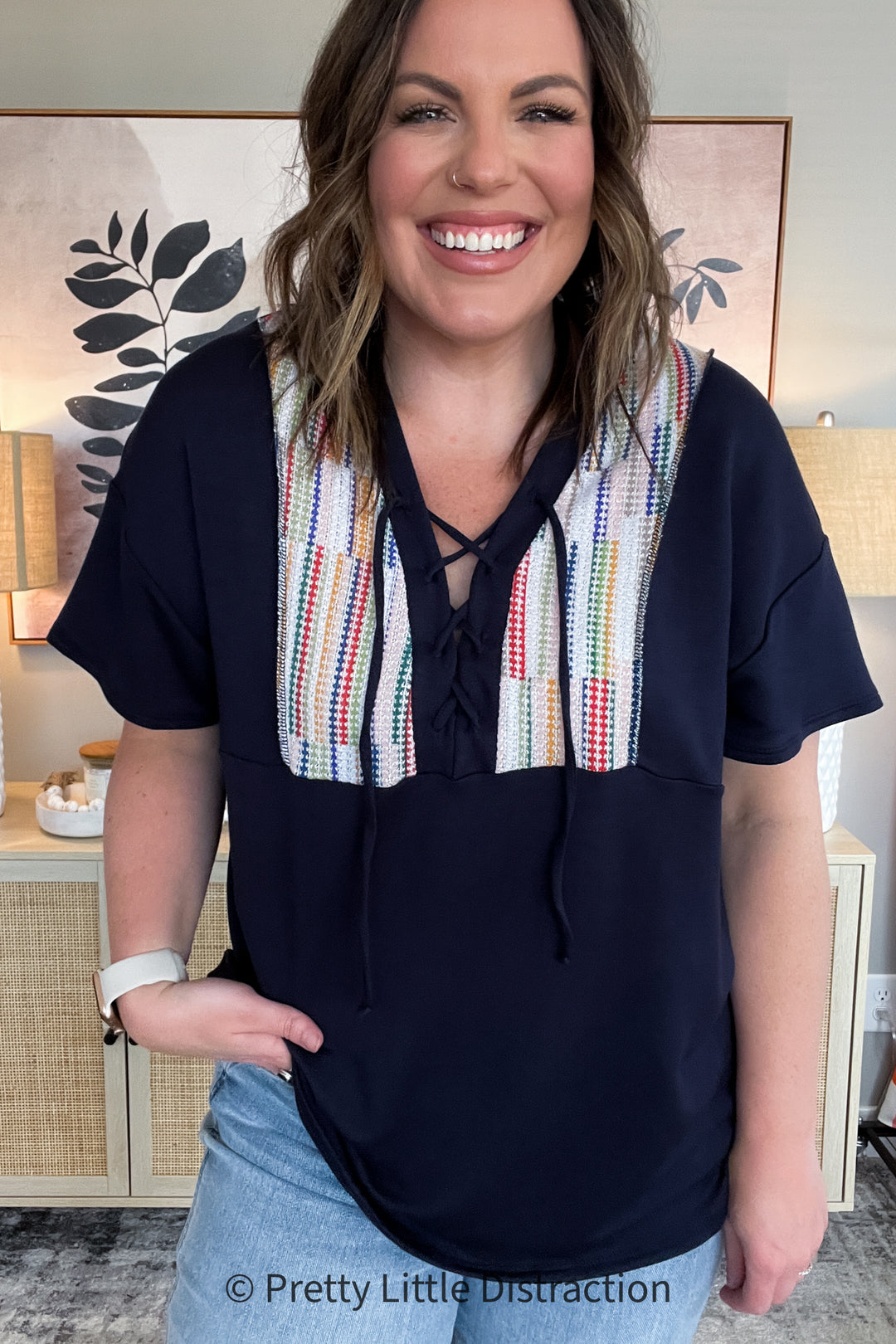 Laid Back Lace Up Top