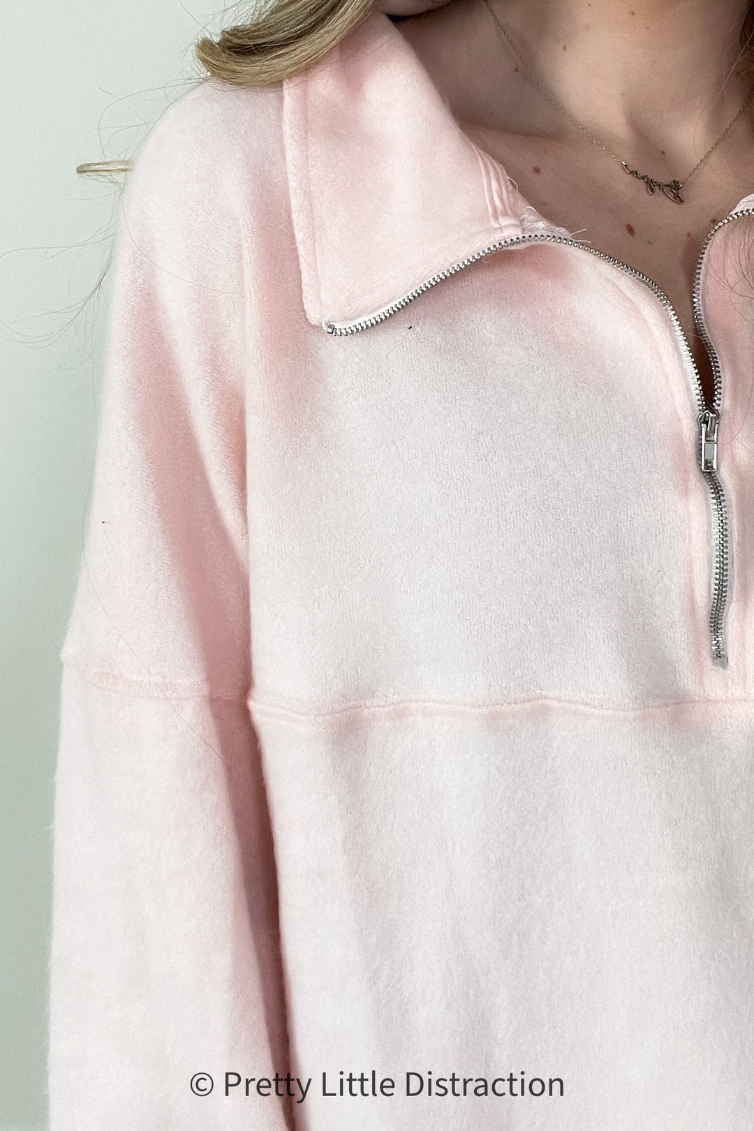Cozy Moment 1/2 Zip Pullover in Blush