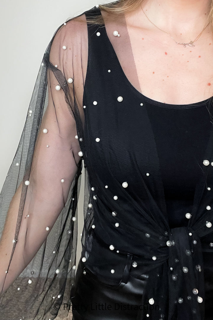 Sprinkle of Pearls Sheer Kimono