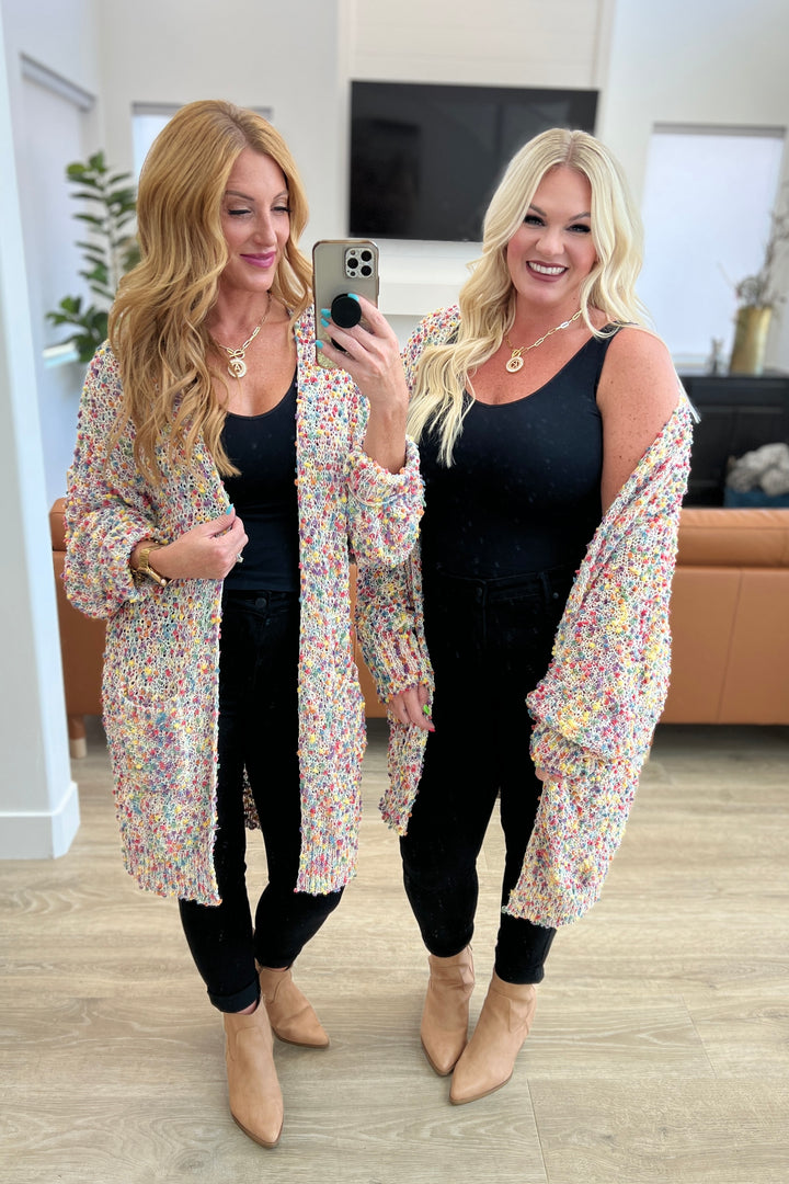 No Time Like The Present Confetti Cardigan in Ivory