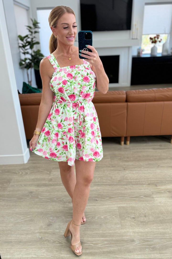 Soul Tied Floral Dress in Pink