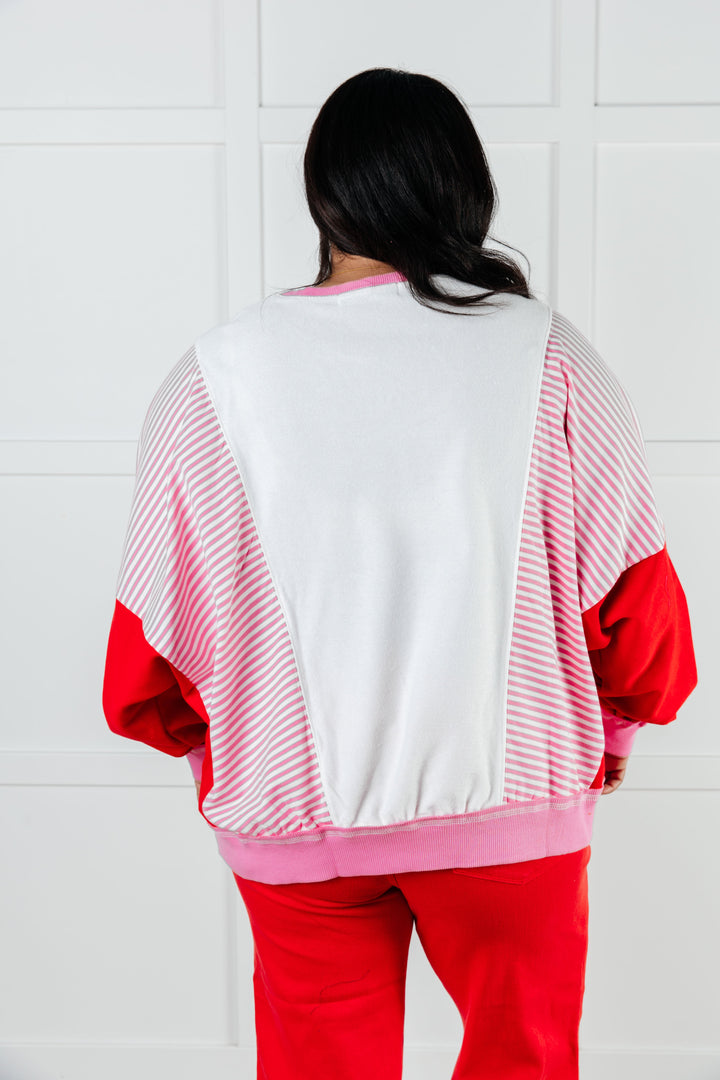 Stripes on My Sleeves Color Block Pullover