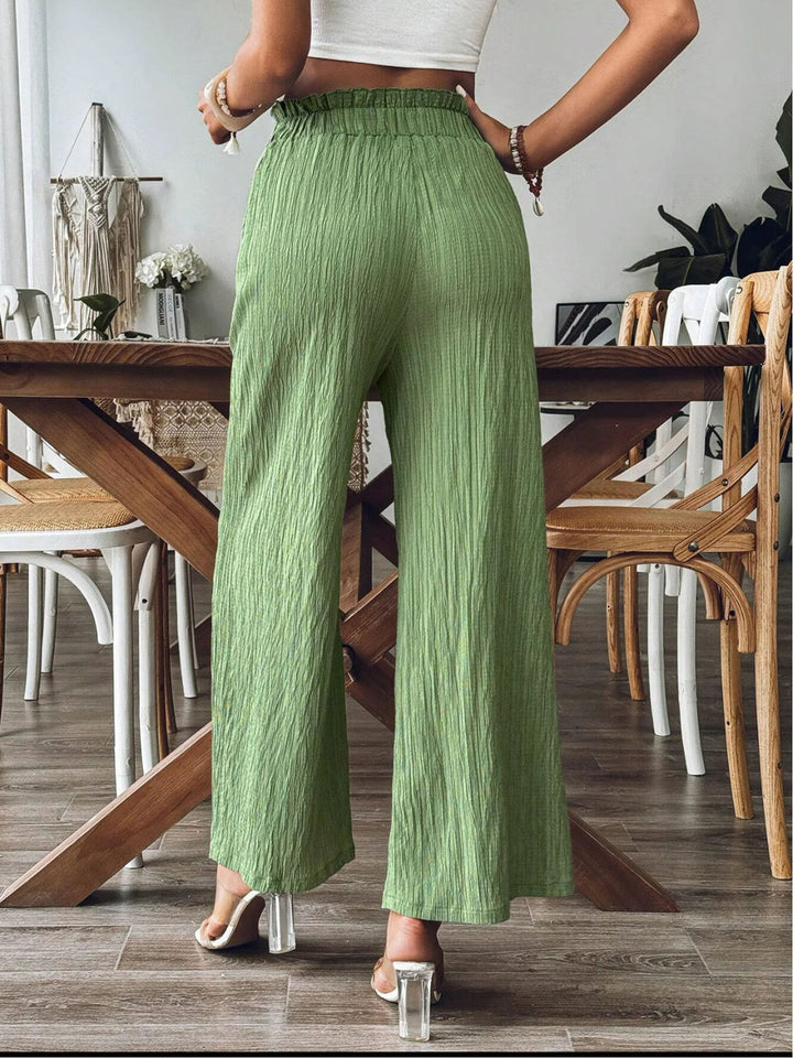 PRE-ORDER: Pocketed Elastic Waist Wide Leg Pants