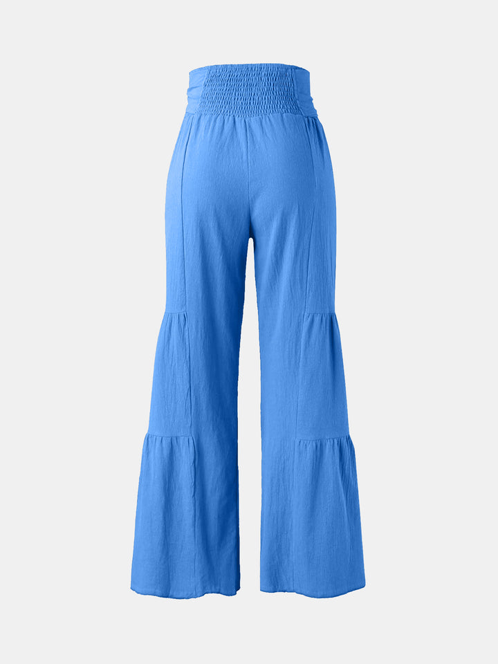 PRE-ORDER: Tied Ruched Wide Leg Pants