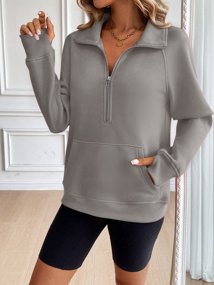 PRE-ORDER: Ivy Lane Half Zip Raglan Sleeve Sweatshirt