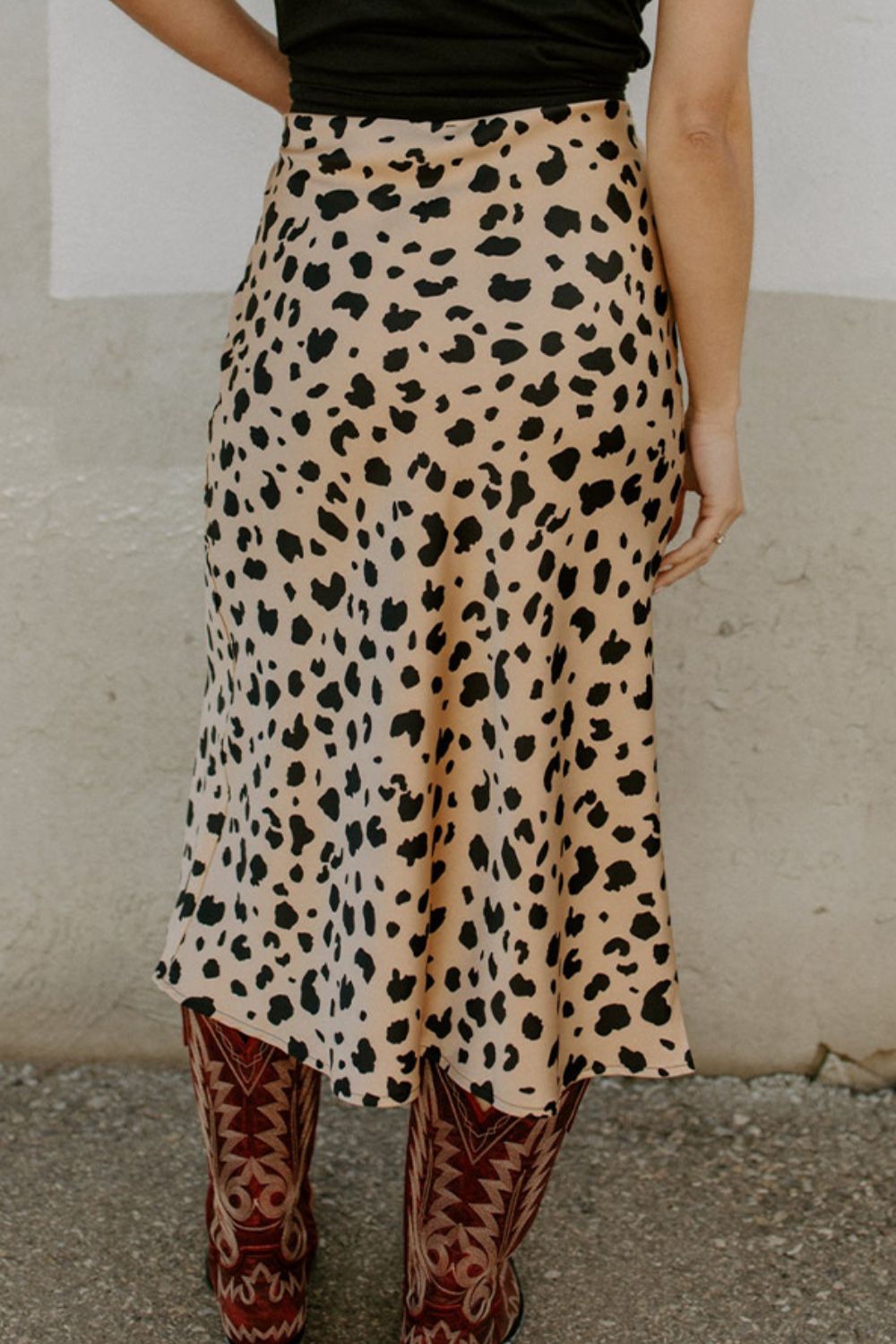 PRE-ORDER: Slit Printed Midi Skirt