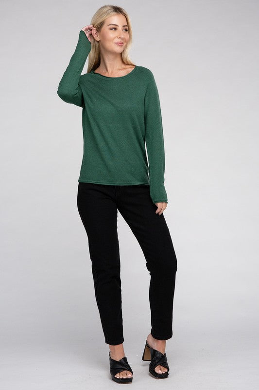 Viscose Round Neck Basic Sweater