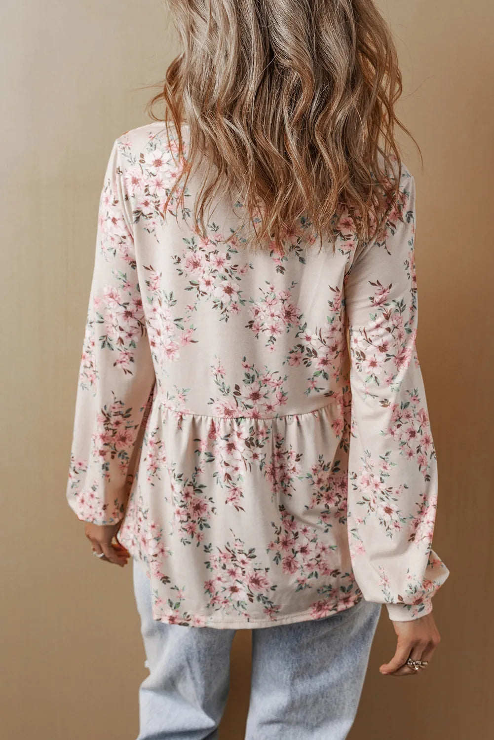 PRE-ORDER: Printed Square Neck Long Sleeve Blouse