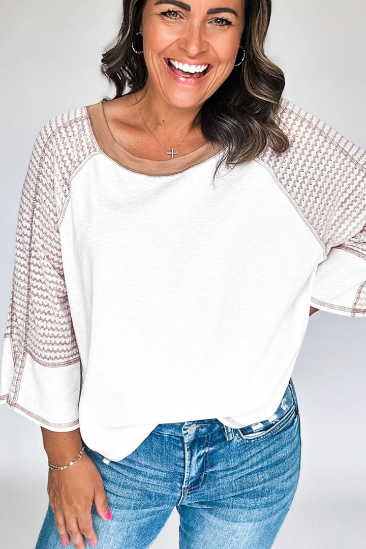 PRE-ORDER: Striped Round Neck Raglan Sleeve Top