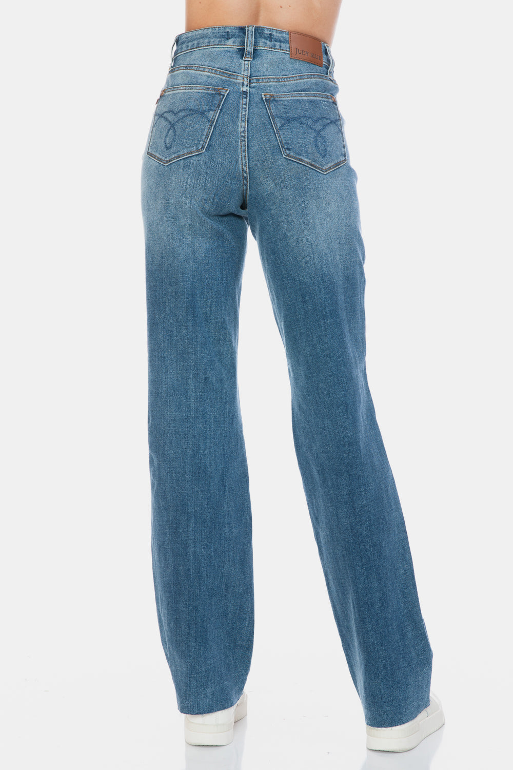 PRE-ORDER: Judy Blue Full Size Tummy Control Cut Raw Hem Straight Jeans