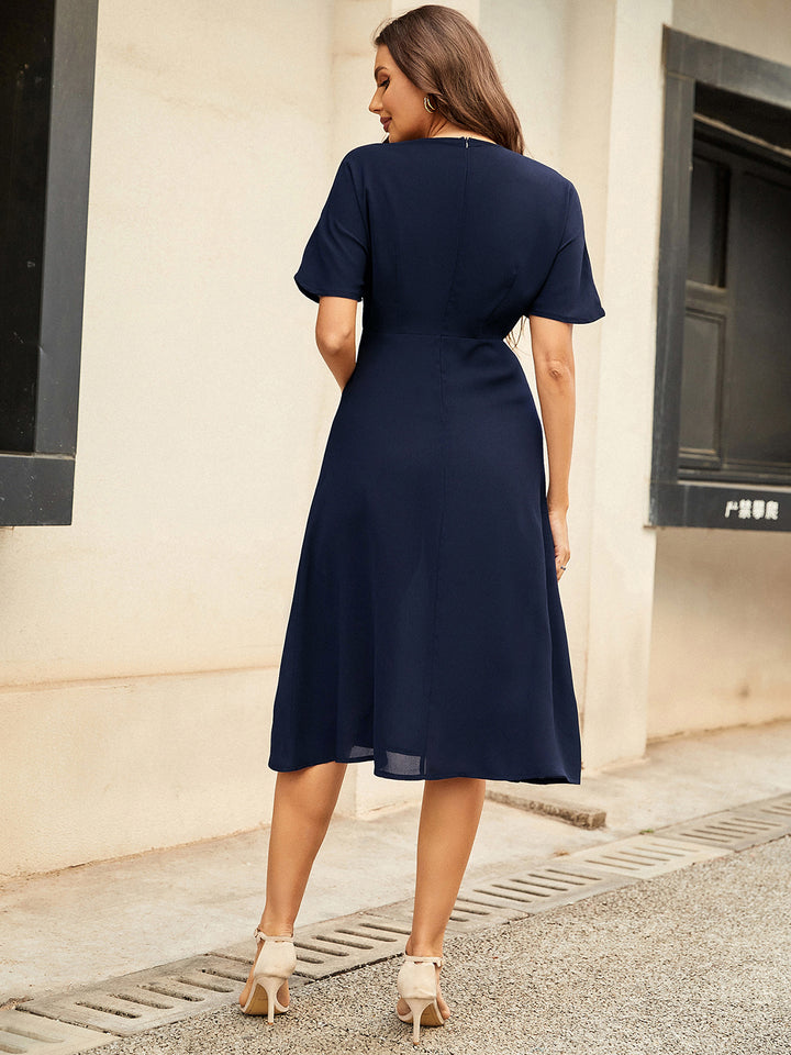 PRE-ORDER: Round Neck Short Sleeve Midi Dress
