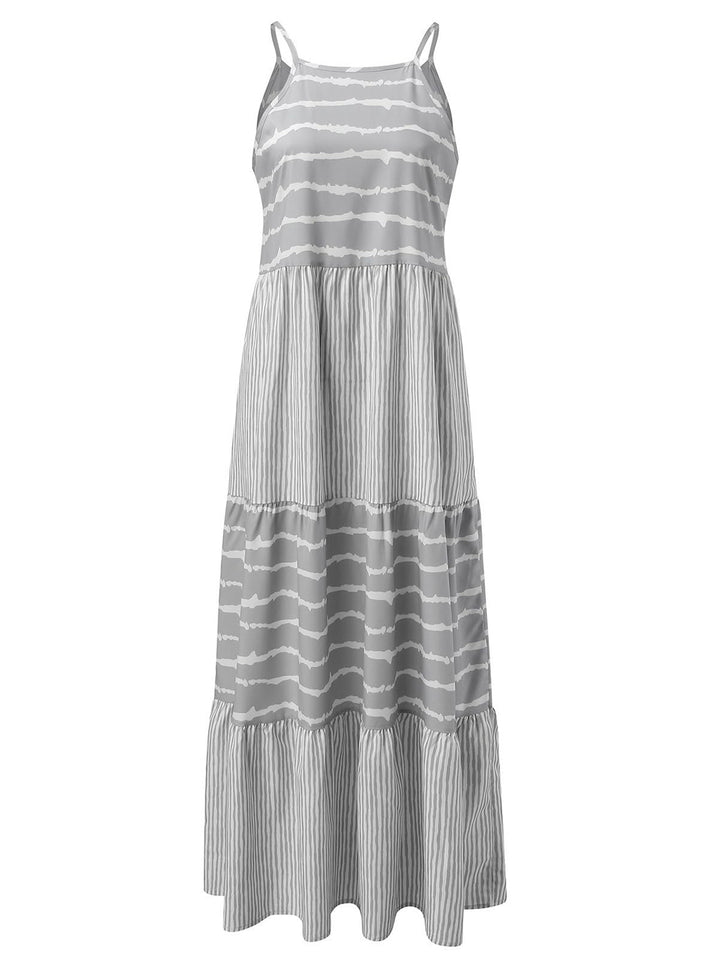 PRE-ORDER: Tiered Striped Sleeveless Cami Dress