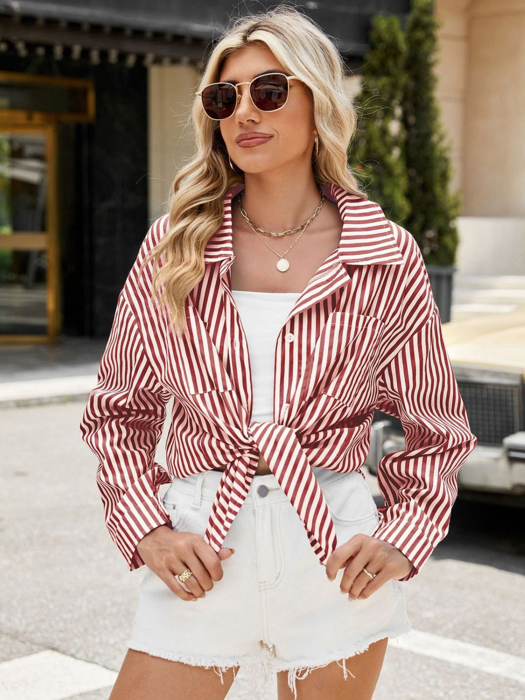 PRE-ORDER: Striped Button Up Long Sleeve Shirt