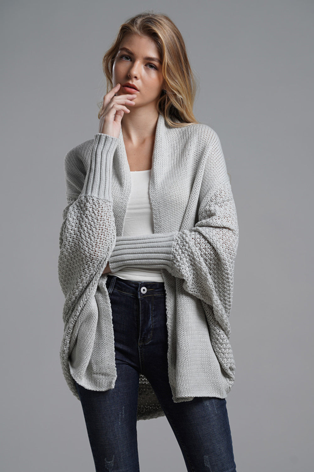 PRE-ORDER: Open Front Batwing Sleeve Cardigan