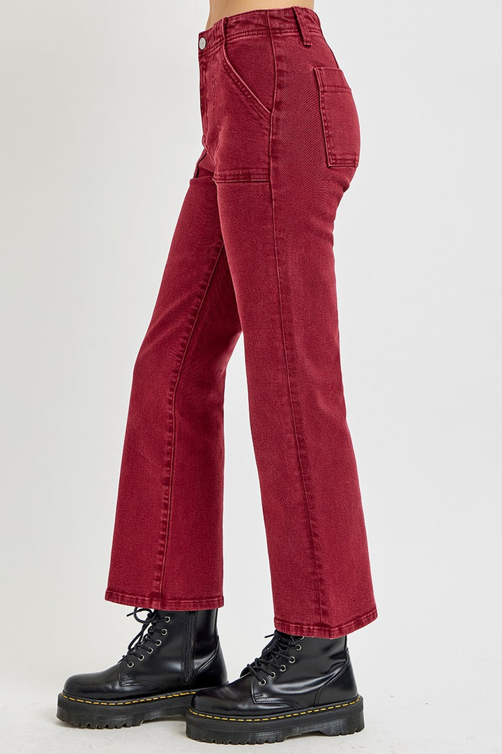 PRE-ORDER: RISEN Full Size High Rise Straight Jeans with Patch Pockets