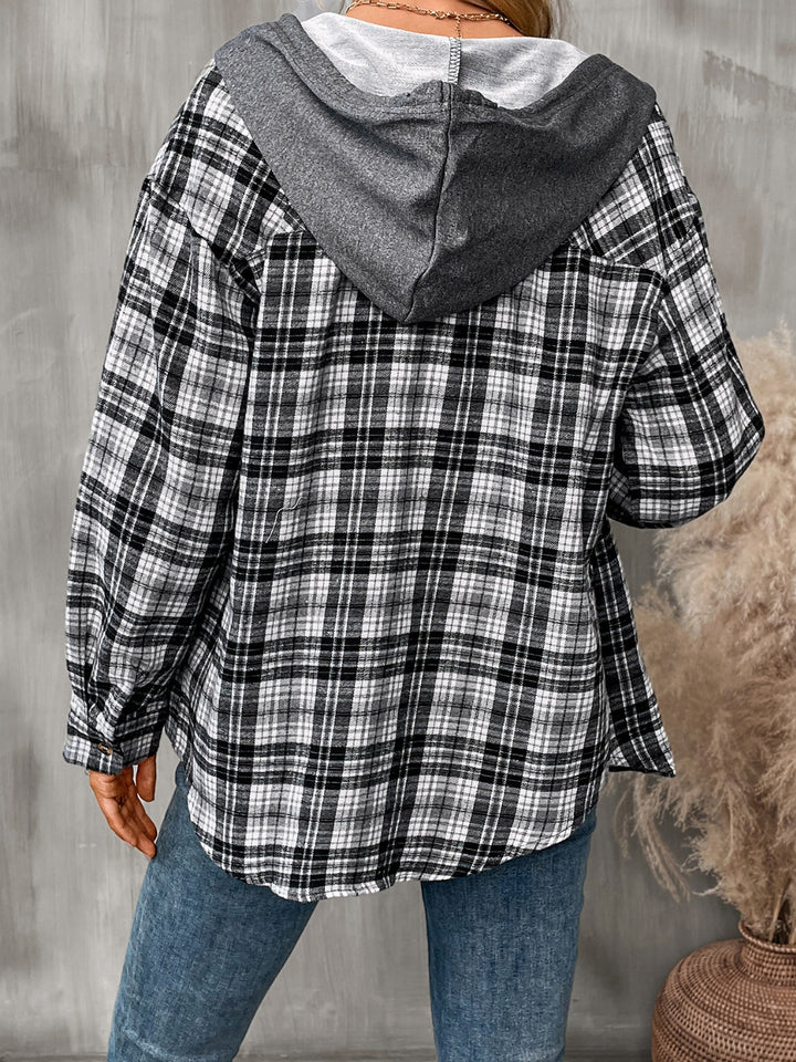 PRE-ORDER: Plaid Long Sleeve Hooded Jacket