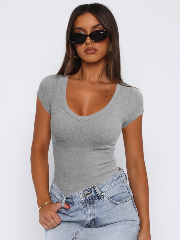 PRE-ORDER: Scoop Neck Cap Sleeve T-Shirt