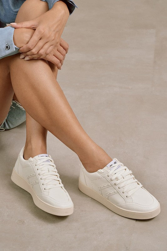 Classic White Lace Up Sneakers